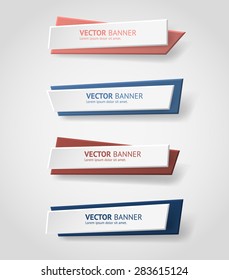 Vector infographic origami banners set.