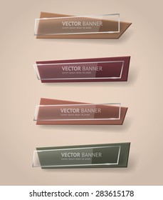 Vector infographic origami banners set.