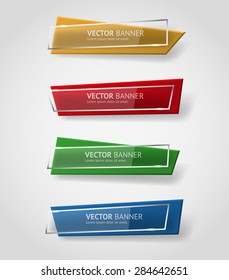 Vector infographic origami banners set.