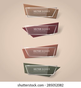 Vector infographic origami banners set.