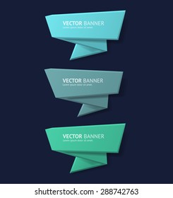Vector infographic origami banners set.