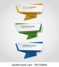 Vector infographic origami banners set.