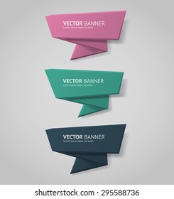 Vector infographic origami banners set.
