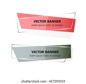 Vector infographic origami banners set.