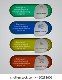 Vector infographic origami banners set