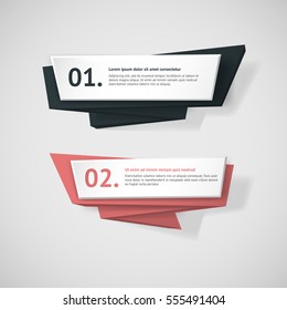 Vector infographic origami banners set.