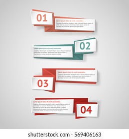 Vector infographic origami banners set.