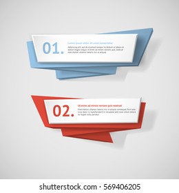 Vector infographic origami banners set.