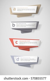 Vector infographic origami banners set.