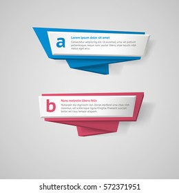 Vector infographic origami banners set.