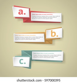 Vector infographic origami banners set.