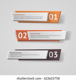 Vector infographic origami banners set.