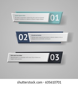 Vector infographic origami banners set.
