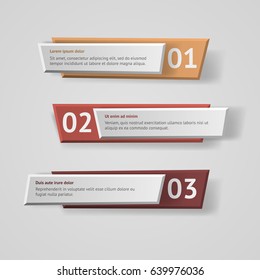 Vector infographic origami banners set.