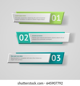 Vector infographic origami banners set.