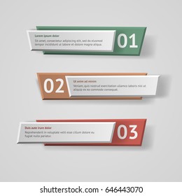 Vector infographic origami banners set.