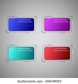 Vector infographic origami banners set.Glass
