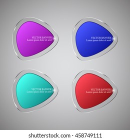 Vector infographic origami banners set.Glass