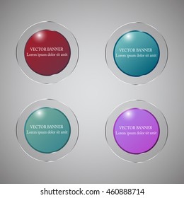 Vector infographic origami banners set.Glass