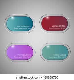 Vector infographic origami banners set.Glass