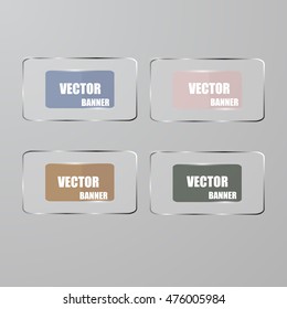 Vector infographic origami banners set.Glass