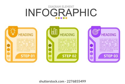 bloque de página infográfica vectorial con bloque de plantilla de diseño de clip. se utiliza para el diagrama de procesos, presentación, flujo de trabajo, diseño de información, banner, gráfico y gráfico.