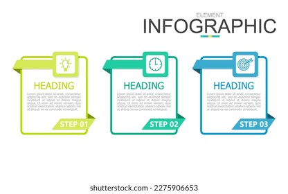 bloque de plantilla de diseño de página de infografía vectorial y cinta. se utiliza para el diagrama de procesos, presentación, flujo de trabajo, diseño de información, banner, gráfico y gráfico.