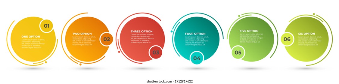 Vector infographic paper layout design template with thin line process. Business concept with 6 options, steps. 