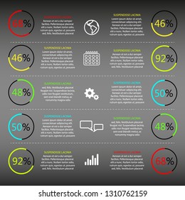 Vector Infographic with percent and icons