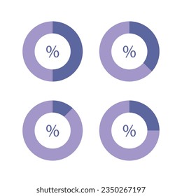 Infografía vectorial con porcentajes sobre fondo blanco