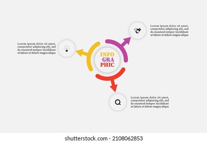 Vector infographic present with 3 steps. Planning timeline three options infographics design vector template. Creative concept for workflow layout, diagram, business step options, banner, web design.