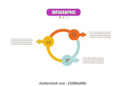 Vector infographic presentation with 3 steps. Plan infographic design business infographic template with three options. Concept for workflow layout, diagram, business step options, banner, web design.
