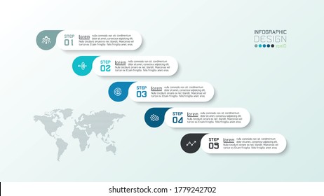 Vector infographic presentation by dividing the display and applying it to many tasks.  , Business, analysis, communication, and learning.