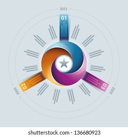 Vector infographic presentation design template. Elements are layered separately in vector file. Easy editable.
