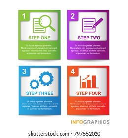 Vector infographic for presentation of process, steps or options.