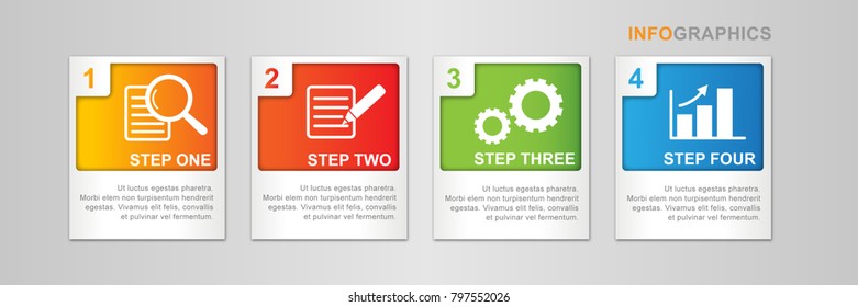 Vector infographic for presentation of process, steps or options.