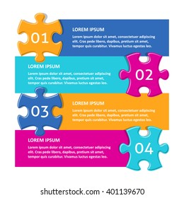 Vector infographic puzzle design template with numbered options