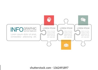 Vector infographic puzzle template for diagram, graph, presentation, chart, business concept with 3 options.