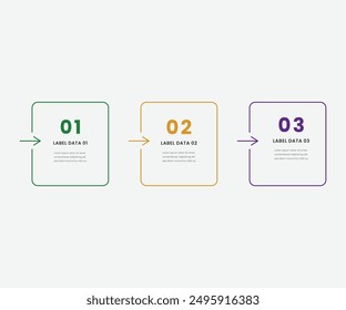 Vector Infographic rectangle arrow label design business template with icons and 3 options or steps. Can be used for process diagram, presentations, workflow layout, banner, flow chart, info graph