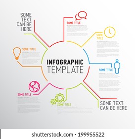 Vector Infographic report template made from lines and icons