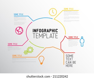 Vector Infographic report template made from lines and icons (big speach bubble)