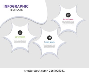 Vektorgrafik-Berichtsvorlage aus Linien und Symbolen. Infografik-Symbole der Timeline für abstrakte Hintergrundvorlage