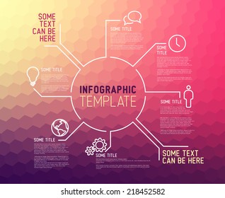 Plantilla de informe Vector Infográfico hecha a partir de líneas e iconos en fondo geométrico