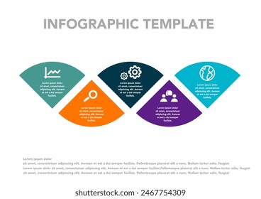 Vector Infographic report template made from lines and icons