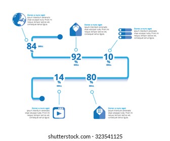 Vector Infographic report template made from lines and icons