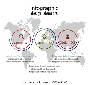 Vector Infographic report template made from lines and icons