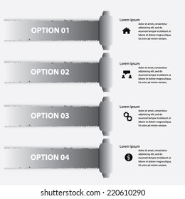Vector infographic with ripped paper 