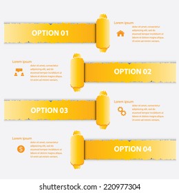 Vector infographic with ripped paper 