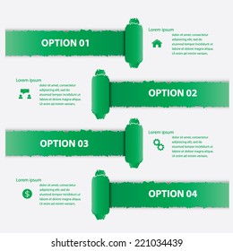 Vector infographic with ripped paper 