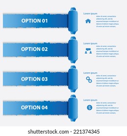 Vector infographic with ripped paper 